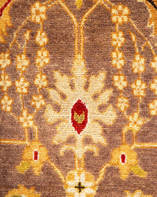 Traditional Mogul Brown Wool Area Rug 6' 2" x 9' 2" - Solo Rugs