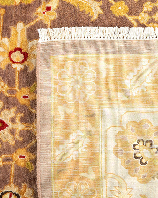 Traditional Mogul Brown Wool Area Rug 6' 2" x 9' 2" - Solo Rugs