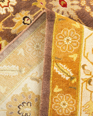 Traditional Mogul Brown Wool Area Rug 6' 2" x 9' 2" - Solo Rugs