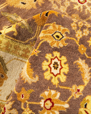 Traditional Mogul Brown Wool Area Rug 6' 2" x 9' 2" - Solo Rugs