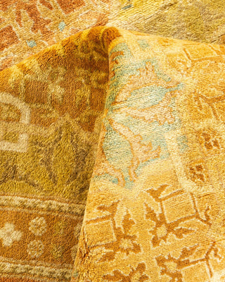 Traditional Mogul Yellow Wool Area Rug 6' 0" x 8' 10" - Solo Rugs