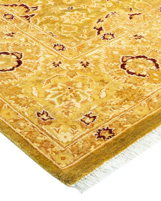 Traditional Mogul Green Wool Area Rug 6' 3" x 9' 1" - Solo Rugs