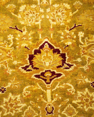 Traditional Mogul Green Wool Area Rug 6' 3" x 9' 1" - Solo Rugs