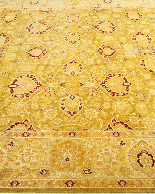 Traditional Mogul Green Wool Area Rug 6' 3" x 9' 1" - Solo Rugs