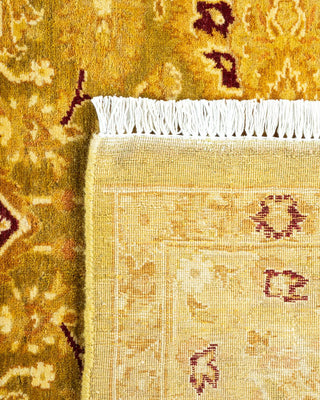 Traditional Mogul Green Wool Area Rug 6' 3" x 9' 1" - Solo Rugs