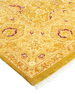 Traditional Mogul Green Wool Area Rug 6' 2" x 8' 10" - Solo Rugs