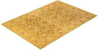 Traditional Mogul Green Wool Area Rug 6' 2" x 8' 10" - Solo Rugs
