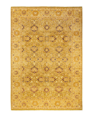 Traditional Mogul Green Wool Area Rug 6' 2" x 8' 10" - Solo Rugs