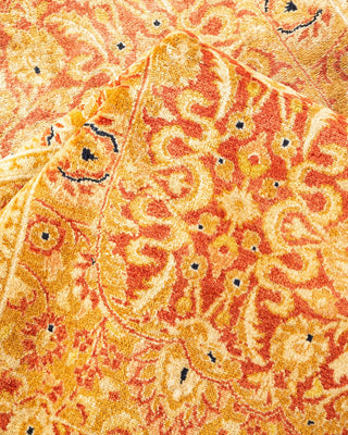 Traditional Mogul Orange Wool Area Rug 6' 2" x 9' 4" - Solo Rugs