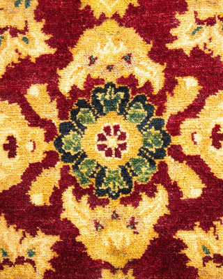 Traditional Mogul Red Wool Area Rug 6' 1" x 9' 4" - Solo Rugs