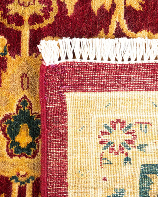 Traditional Mogul Red Wool Area Rug 6' 1" x 9' 4" - Solo Rugs