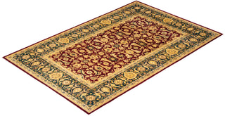 Traditional Mogul Red Wool Area Rug 6' 1" x 9' 4" - Solo Rugs