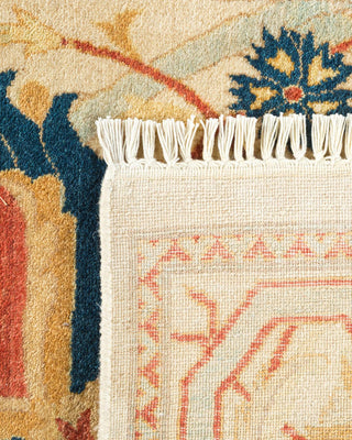 Traditional Mogul Ivory Wool Area Rug 6' 1" x 9' 1" - Solo Rugs