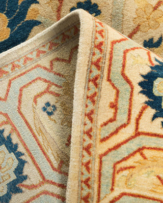Traditional Mogul Ivory Wool Area Rug 6' 1" x 9' 1" - Solo Rugs