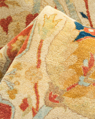 Traditional Mogul Ivory Wool Area Rug 6' 1" x 9' 1" - Solo Rugs