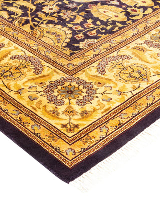 Contemporary Eclectic Black Wool Area Rug 6' 2" x 9' 1" - Solo Rugs