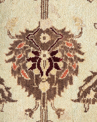 Traditional Mogul Ivory Wool Area Rug 9' 10" x 13' 10" - Solo Rugs