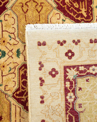 Traditional Mogul Ivory Wool Area Rug 9' 3" x 12' 3" - Solo Rugs