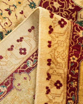 Traditional Mogul Ivory Wool Area Rug 9' 3" x 12' 3" - Solo Rugs