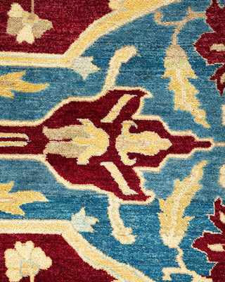 Traditional Mogul Red Wool Area Rug 9' 2" x 12' 1" - Solo Rugs