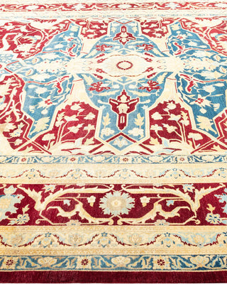Traditional Mogul Red Wool Area Rug 9' 2" x 12' 1" - Solo Rugs