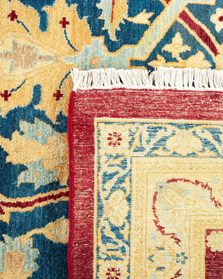 Traditional Mogul Red Wool Area Rug 9' 2" x 12' 1" - Solo Rugs