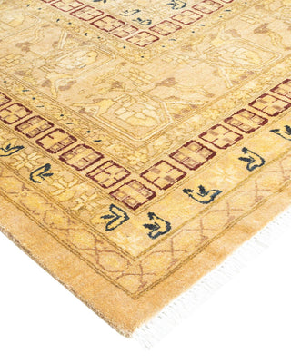Traditional Mogul Ivory Wool Area Rug 9' 0" x 12' 3" - Solo Rugs
