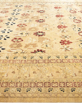 Traditional Mogul Ivory Wool Area Rug 9' 0" x 12' 3" - Solo Rugs