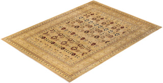 Traditional Mogul Ivory Wool Area Rug 9' 0" x 12' 3" - Solo Rugs
