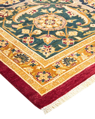 Traditional Mogul Red Wool Area Rug 9' 2" x 12' 6" - Solo Rugs