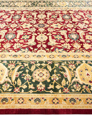 Traditional Mogul Red Wool Area Rug 9' 2" x 12' 6" - Solo Rugs