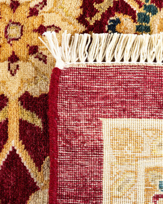 Traditional Mogul Red Wool Area Rug 9' 2" x 12' 6" - Solo Rugs