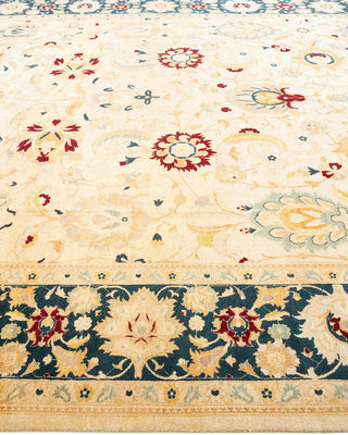 Traditional Mogul Ivory Wool Area Rug 9' 0" x 11' 10" - Solo Rugs