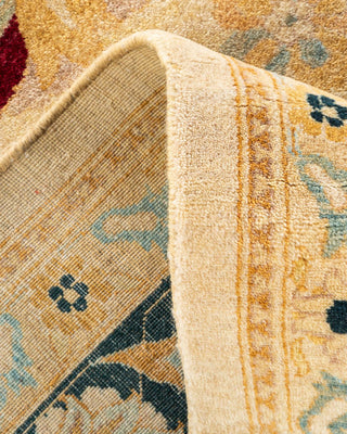 Traditional Mogul Ivory Wool Area Rug 9' 0" x 11' 10" - Solo Rugs