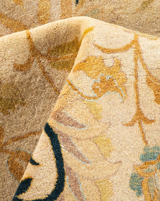 Traditional Mogul Ivory Wool Area Rug 9' 0" x 11' 10" - Solo Rugs