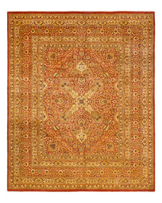Traditional Mogul Orange Wool Area Rug 8' 4" x 10' 1" - Solo Rugs