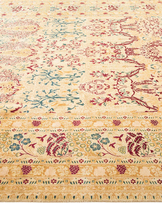 Traditional Mogul Ivory Wool Area Rug 7' 10" x 10' 8" - Solo Rugs