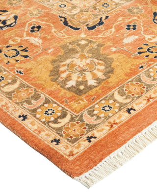 Traditional Mogul Brown Wool Area Rug 8' 0" x 9' 6" - Solo Rugs