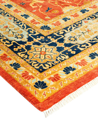 Traditional Mogul Orange Wool Area Rug 8' 0" x 10' 4" - Solo Rugs