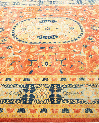 Traditional Mogul Orange Wool Area Rug 8' 0" x 10' 4" - Solo Rugs