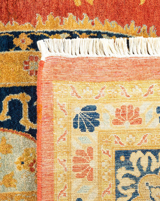 Traditional Mogul Orange Wool Area Rug 8' 0" x 10' 4" - Solo Rugs
