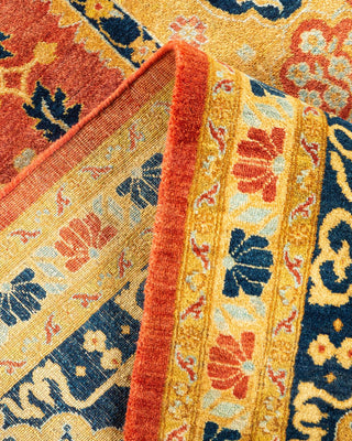 Traditional Mogul Orange Wool Area Rug 8' 0" x 10' 4" - Solo Rugs