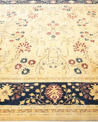 Traditional Mogul Ivory Wool Area Rug 8' 1" x 9' 9" - Solo Rugs
