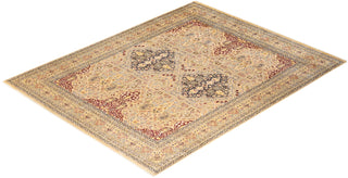 Traditional Mogul Ivory Wool Area Rug 7' 10" x 10' 1" - Solo Rugs