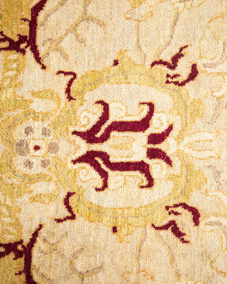 Traditional Mogul Ivory Wool Area Rug 6' 2" x 9' 0" - Solo Rugs