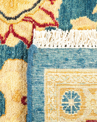 Traditional Mogul Blue Wool Area Rug 6' 1" x 8' 10" - Solo Rugs