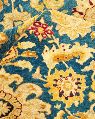 Traditional Mogul Blue Wool Area Rug 6' 1" x 8' 10" - Solo Rugs