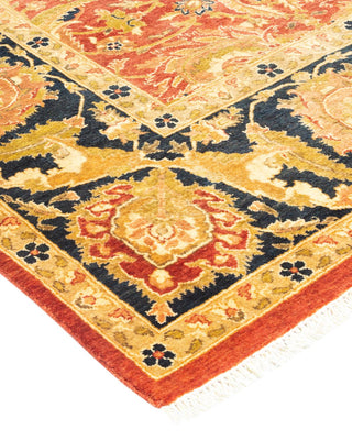 Traditional Mogul Orange Wool Area Rug 6' 2" x 8' 9" - Solo Rugs