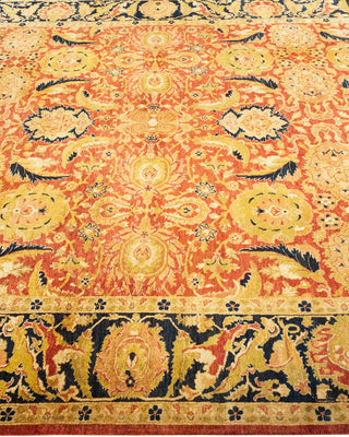 Traditional Mogul Orange Wool Area Rug 6' 2" x 8' 9" - Solo Rugs