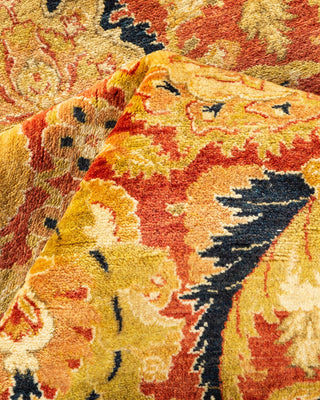 Traditional Mogul Orange Wool Area Rug 6' 2" x 8' 9" - Solo Rugs
